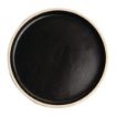 Picture of Olympia Canvas Flat Round Plates Delhi Black 180mm (6 Pack) - FA314