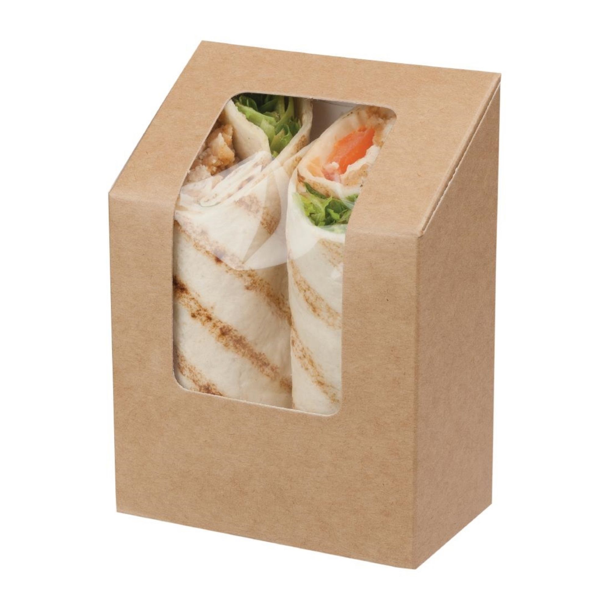 Picture of Colpac Zest Compostable Kraft Tuck-Top Tortilla Wrap Packs With Cellulose Window (500 pack) - FA391