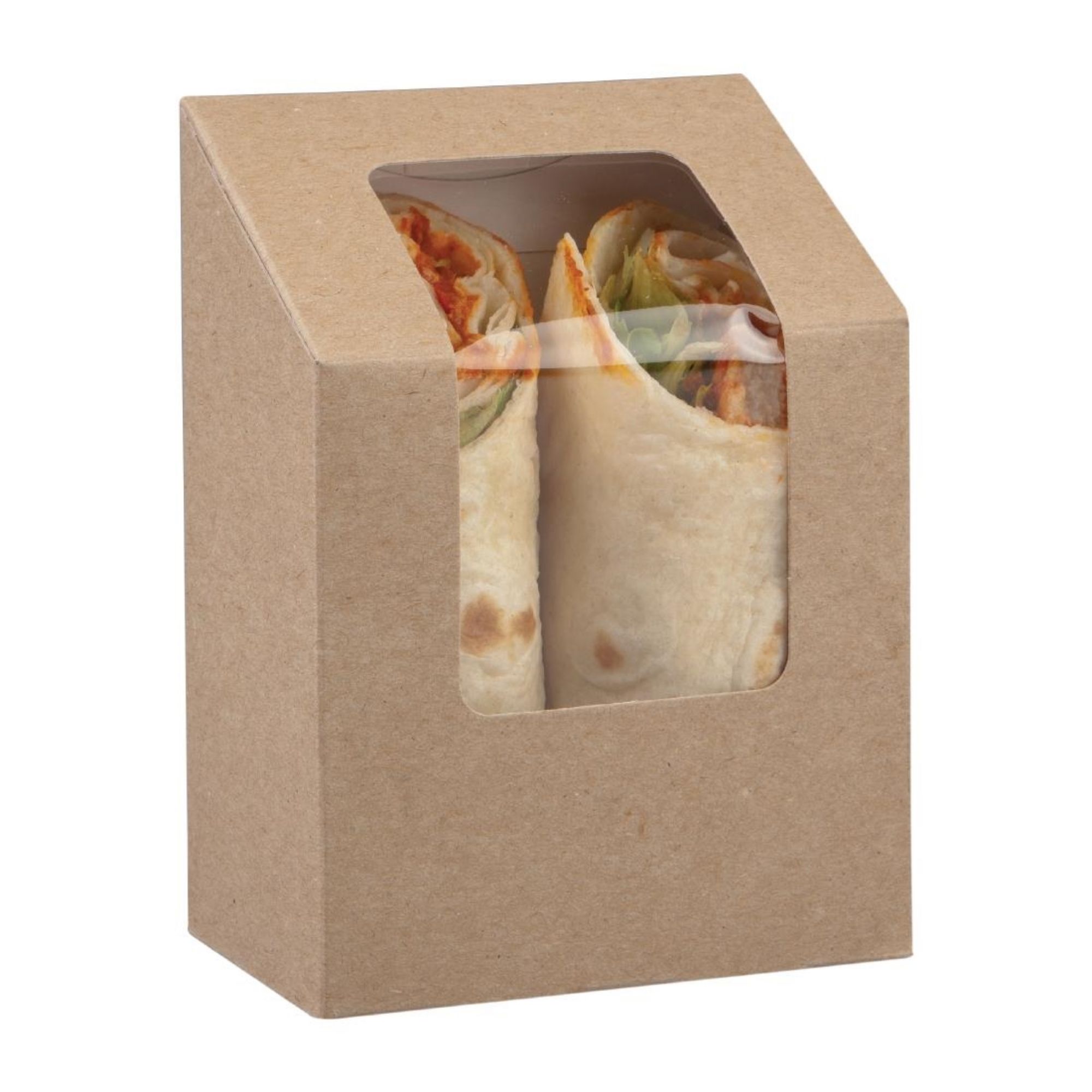 Picture of Colpac Compostable Kraft Tuck-Top Tortilla Wrap Packs With PLA Window (500 pack) - FA378