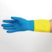 Picture of Mapa Alto 405 Liquid-Proof Heavy-Duty Janitorial Gloves Blue & Yellow Small - FA296-S