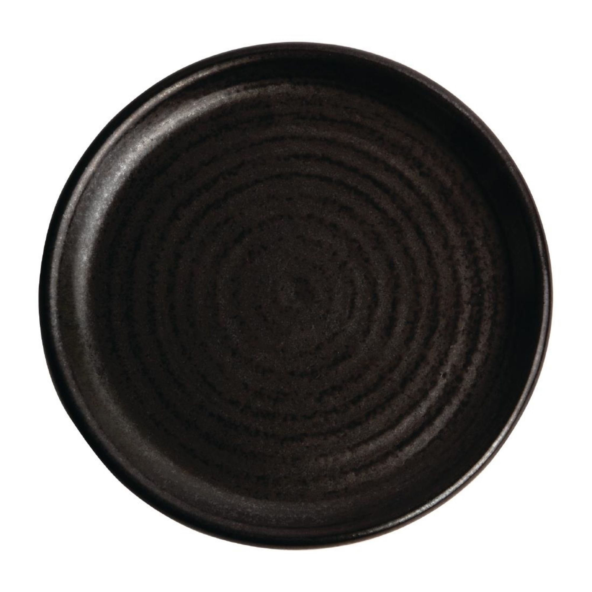 Picture of Olympia Canvas Small Rim Round Plates Delhi Black 180mm (6 Pack) - FA316