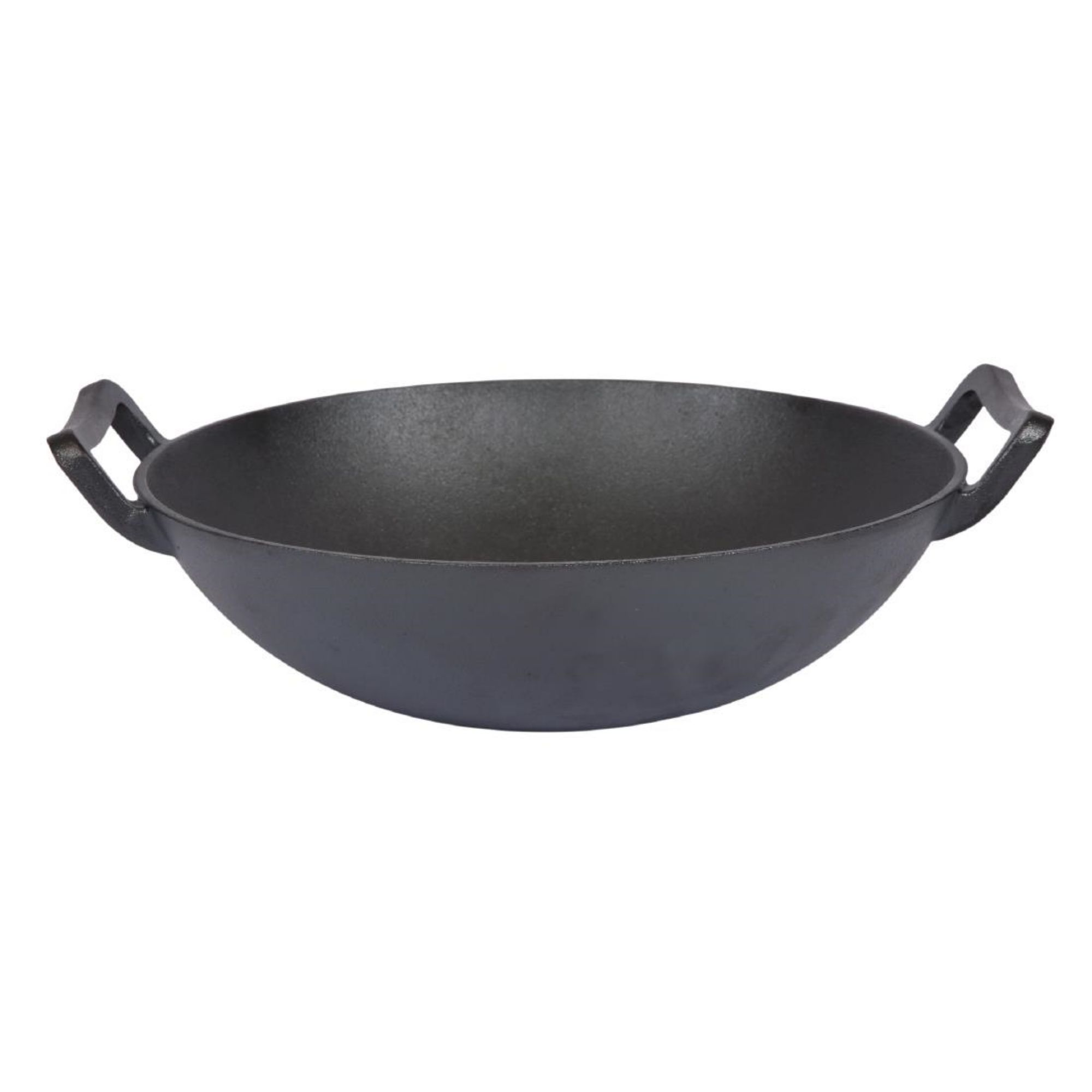 Picture of Dexam School of Wok Pre-Seasoned Cast Iron Flat Base Wok 300mm - DZ889