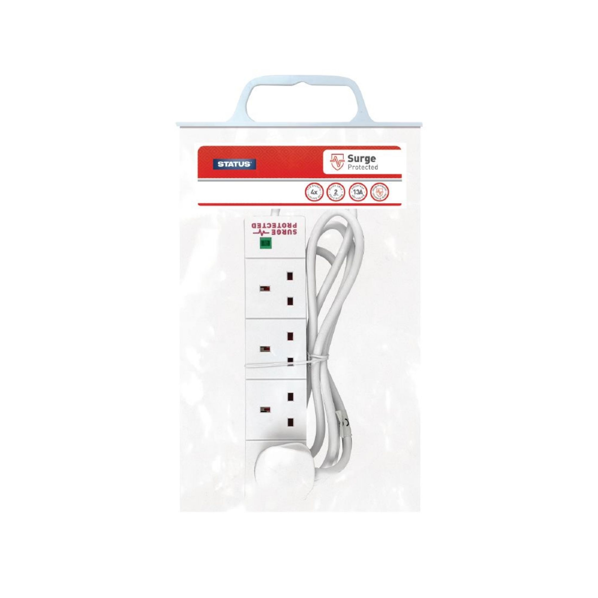 Picture of Status 4 Way Surge Protected Extension Socket White 2m - DZ474