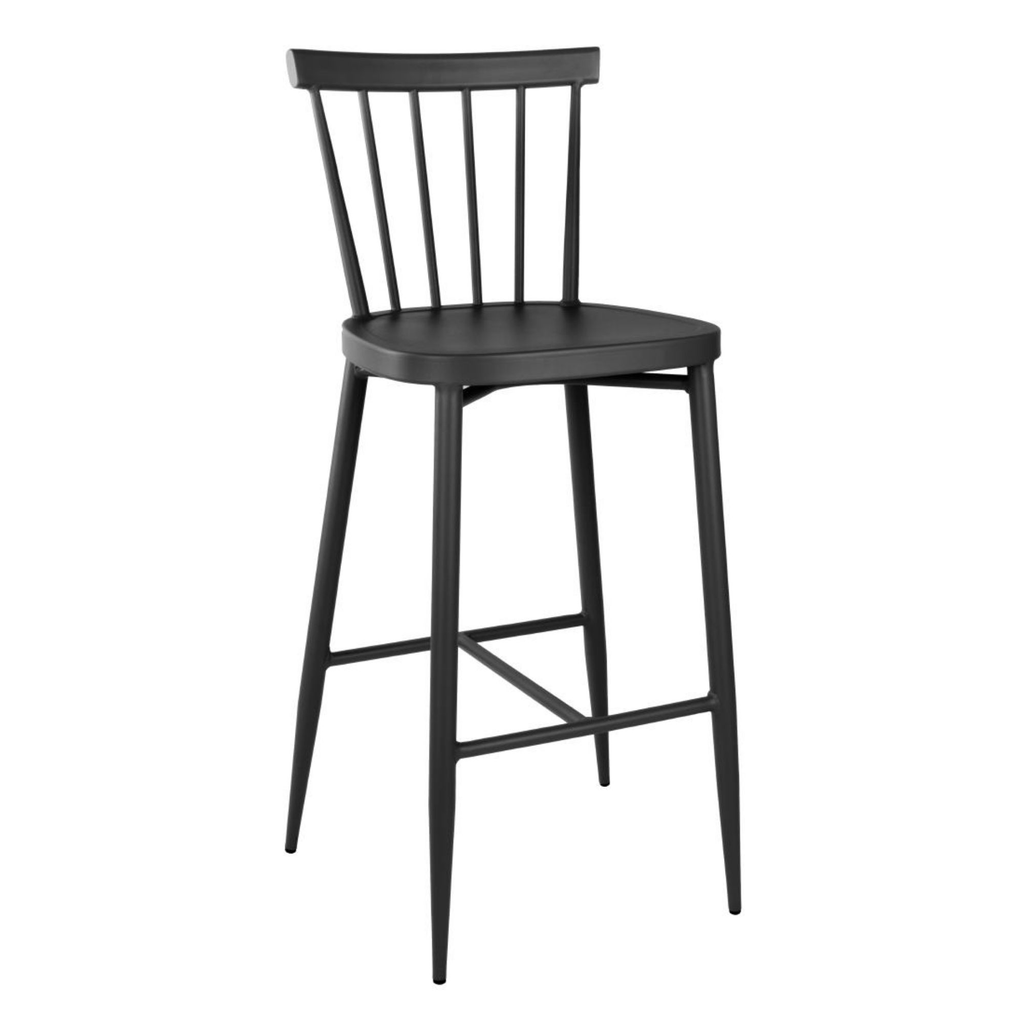 Picture of Bolero Windsor Aluminium Black High Stools (2 Pack) - DX688